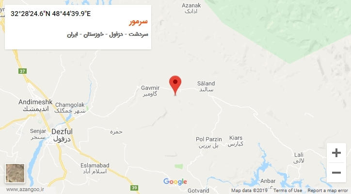 روستای سرمور بر روی نقشه