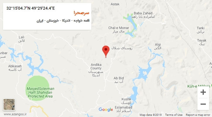 روستای سرصحرا بر روی نقشه