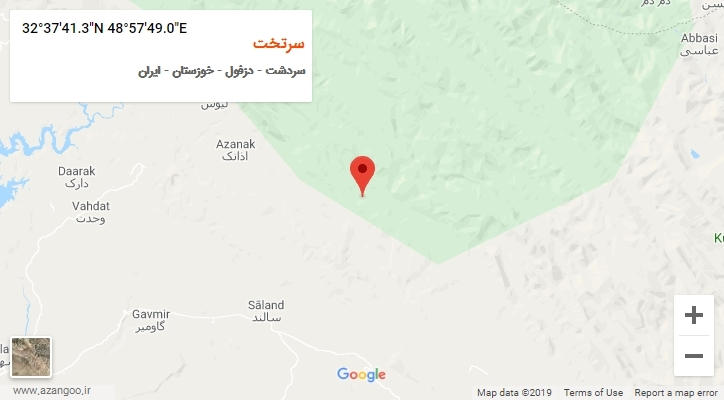 روستای سرتخت بر روی نقشه