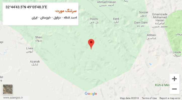 روستای سرتنگ مورت بر روی نقشه