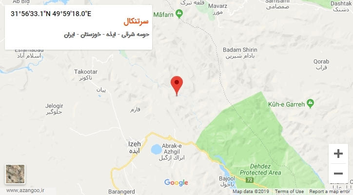 روستای سرتنکال بر روی نقشه