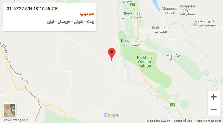 روستای سرتیپ بر روی نقشه