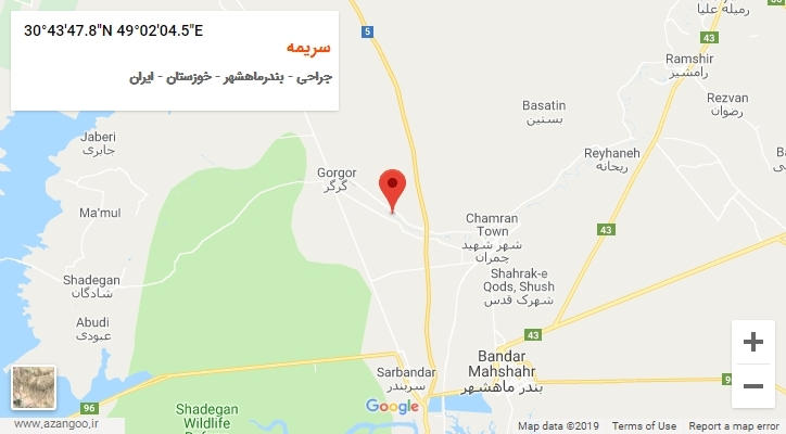روستای سریمه بر روی نقشه
