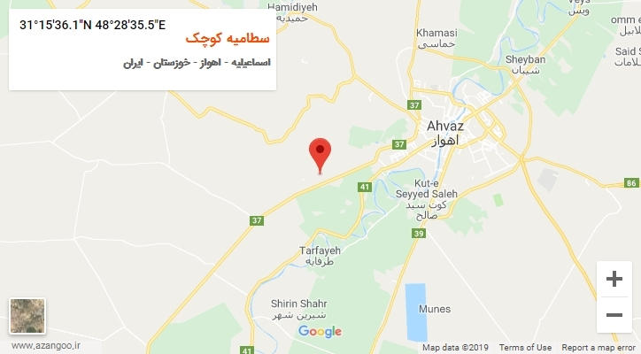 روستای سطامیه کوچک بر روی نقشه