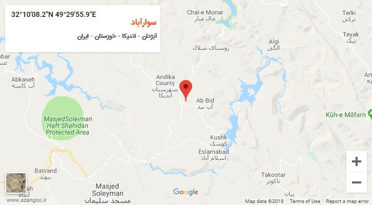 روستای سوارآباد بر روی نقشه