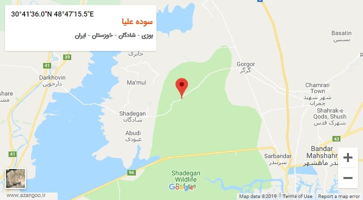 روستای سوده علیا بر روی نقشه