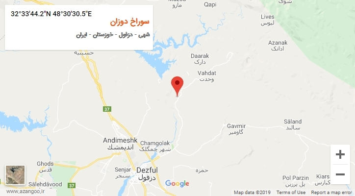 روستای سوراخ دوزان بر روی نقشه