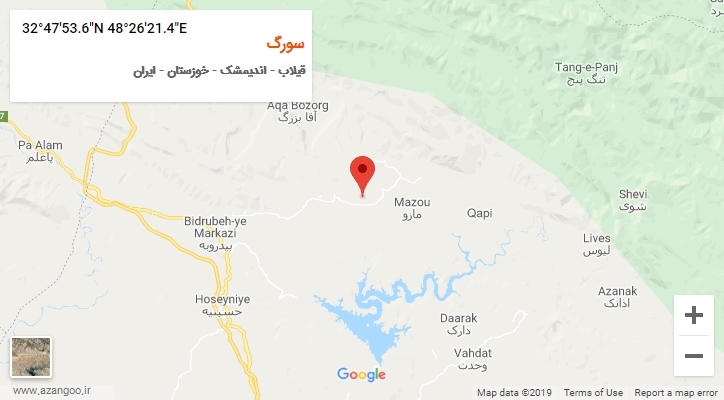 روستای سورگ بر روی نقشه
