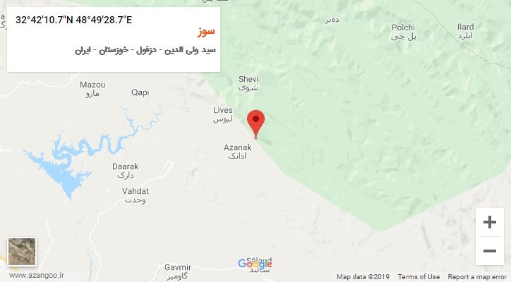 روستای سوز بر روی نقشه