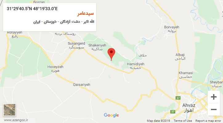 روستای سیدعامر بر روی نقشه
