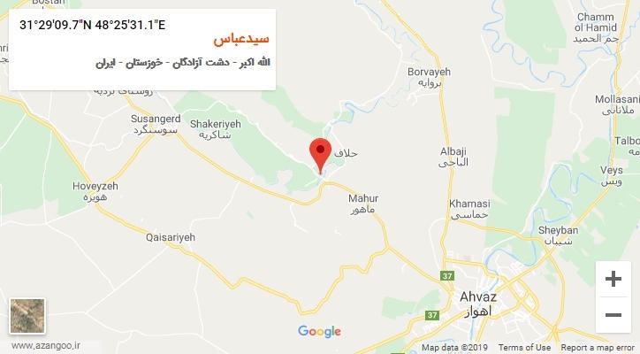 روستای سیدعباس بر روی نقشه