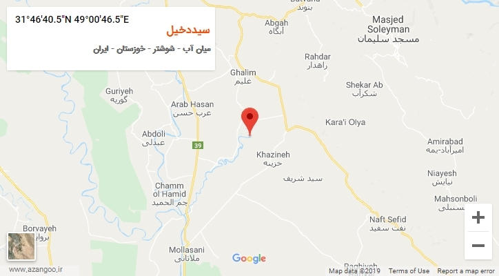 روستای سیددخیل بر روی نقشه