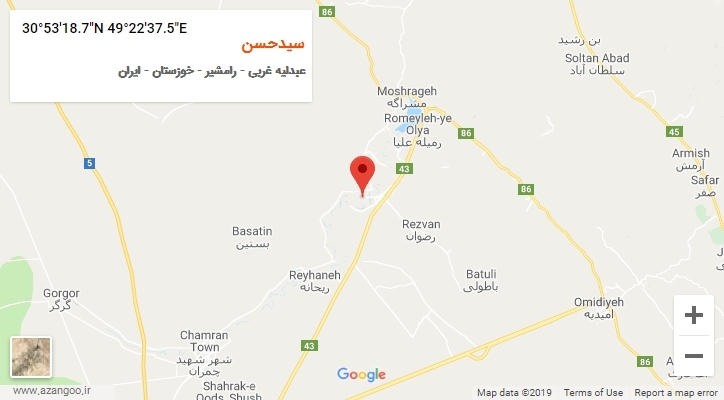 روستای سیدحسن بر روی نقشه