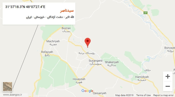 روستای سیدناصر بر روی نقشه
