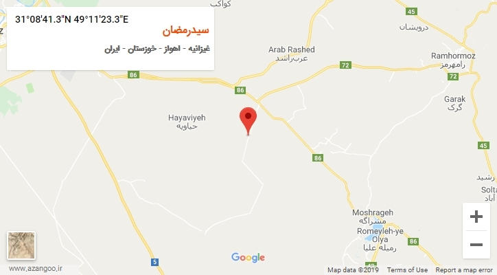روستای سیدرمضان بر روی نقشه