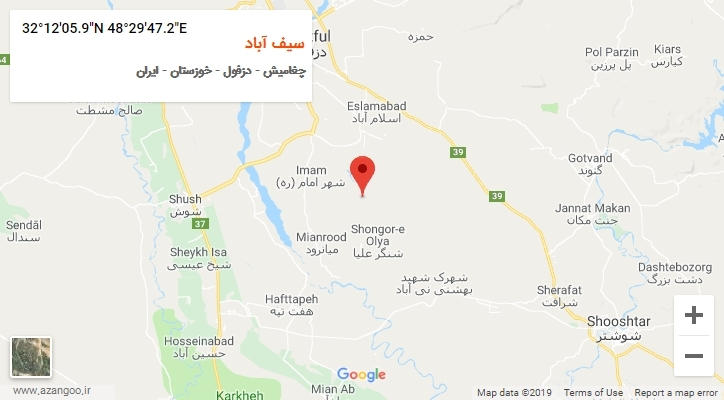 روستای سیف آباد بر روی نقشه