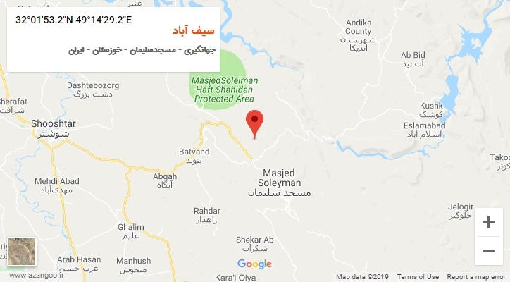 روستای سیف آباد بر روی نقشه