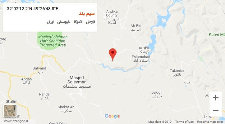 روستای سیم بند بر روی نقشه