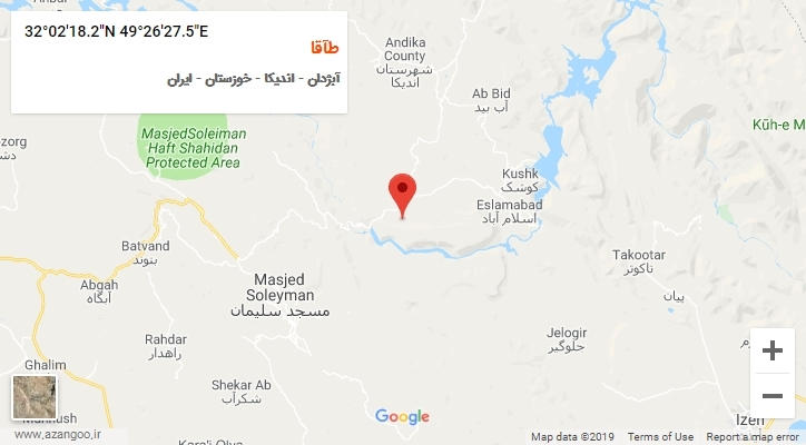 روستای طآقا بر روی نقشه