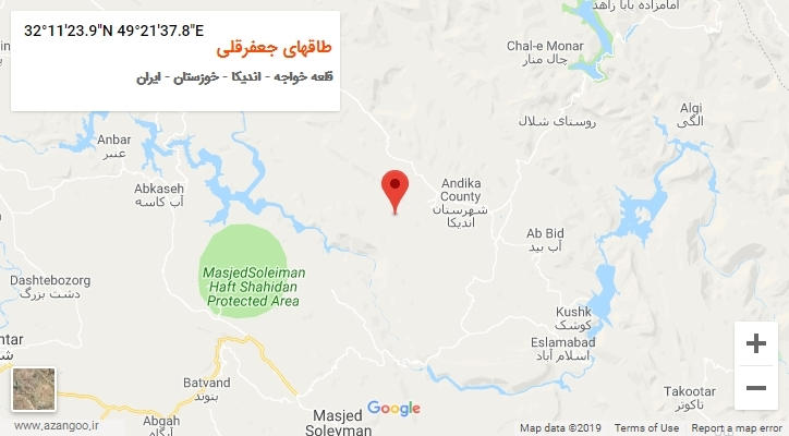 روستای طاقهای جعفرقلی بر روی نقشه