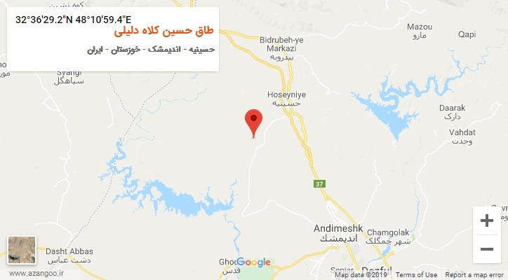 روستای طاق حسین کلاه دلیلی بر روی نقشه