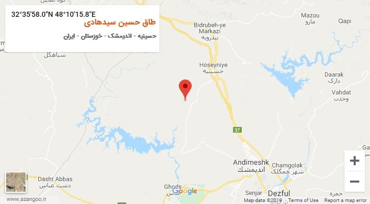 روستای طاق حسین سیدهادی بر روی نقشه