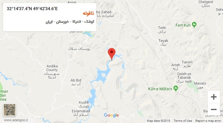 روستای تاقوله بر روی نقشه