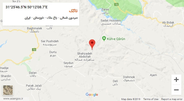 روستای تاگک بر روی نقشه