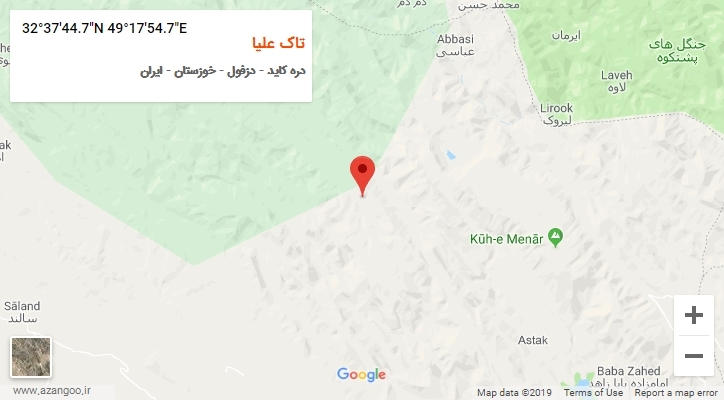روستای تاک علیا بر روی نقشه