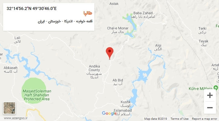 روستای طالپا بر روی نقشه