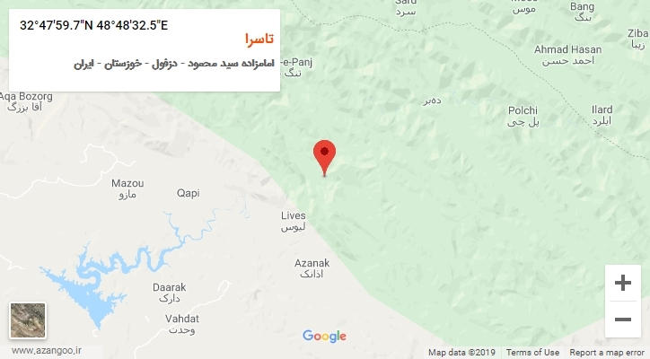 روستای تاسرا بر روی نقشه