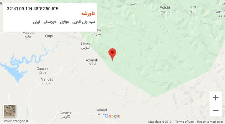 روستای تاورشه بر روی نقشه