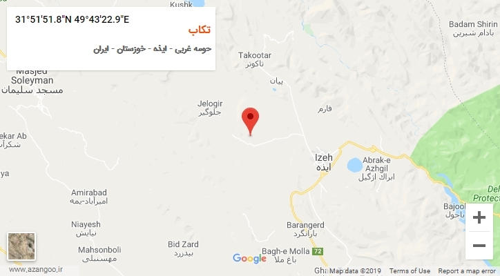 روستای تکاب بر روی نقشه