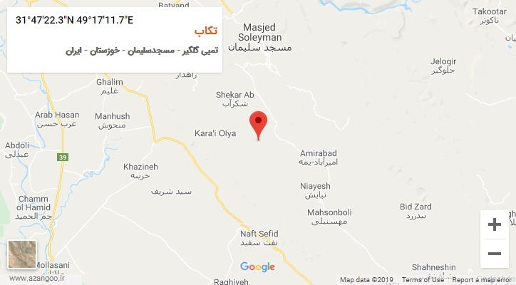 روستای تکاب بر روی نقشه