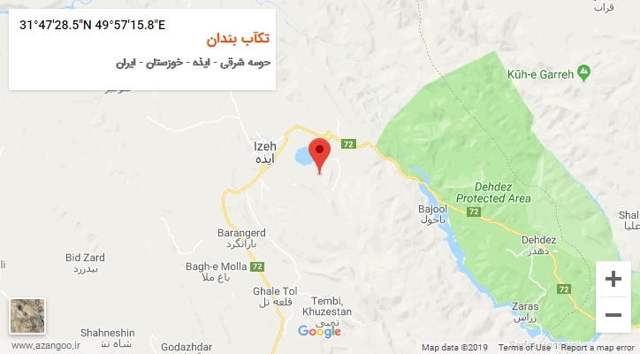 روستای تکآب بندان بر روی نقشه
