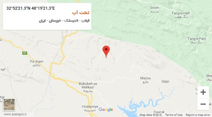 روستای تخت آب بر روی نقشه