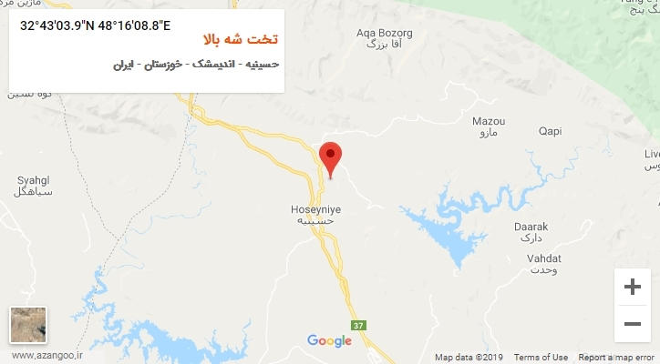 روستای تخت شه بالا بر روی نقشه