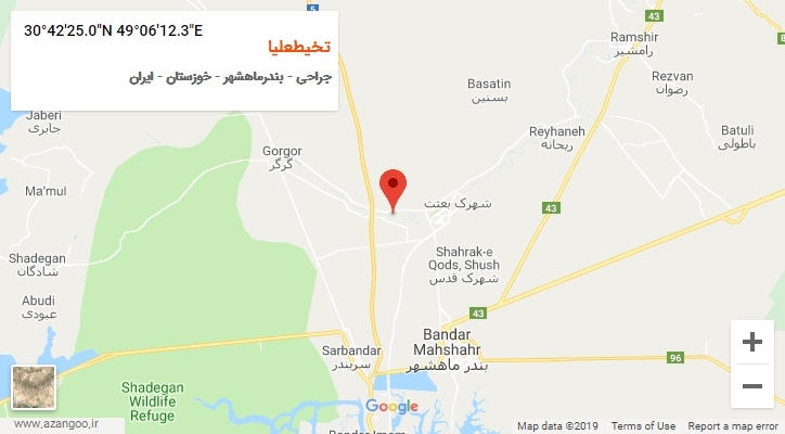 روستای تخیطعلیا بر روی نقشه