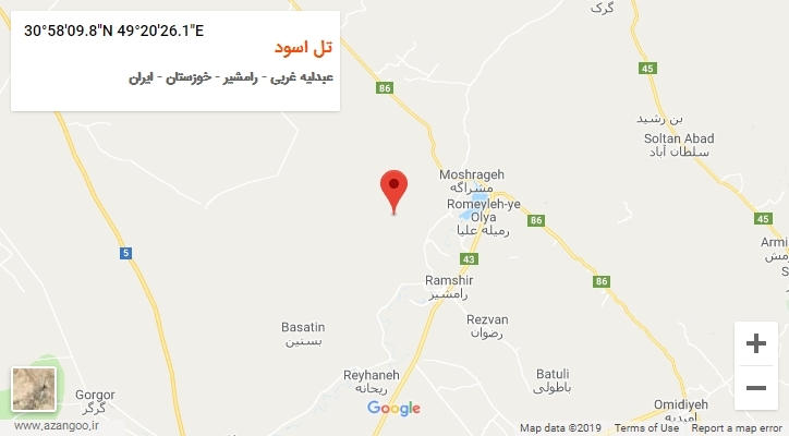روستای تل اسود بر روی نقشه