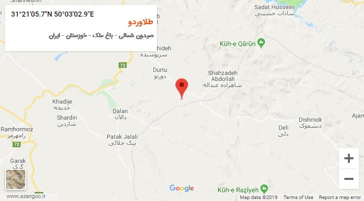 روستای طلاوردو بر روی نقشه