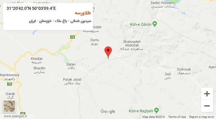روستای طلاورسه بر روی نقشه