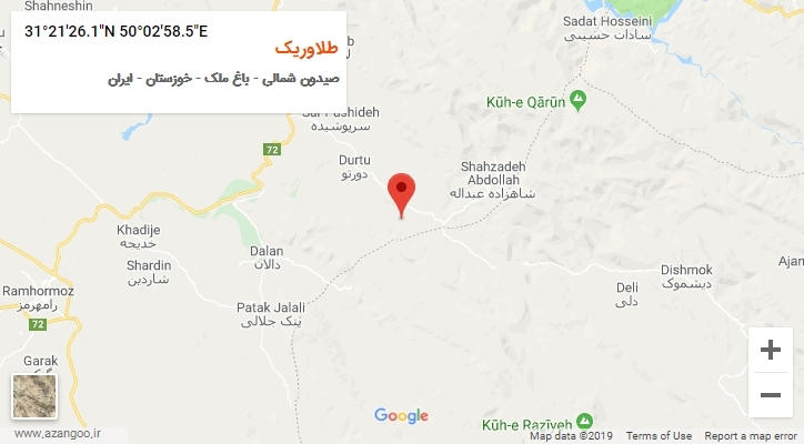 روستای طلاوریک بر روی نقشه