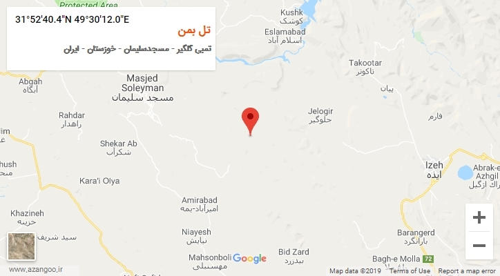 روستای تل بمن بر روی نقشه