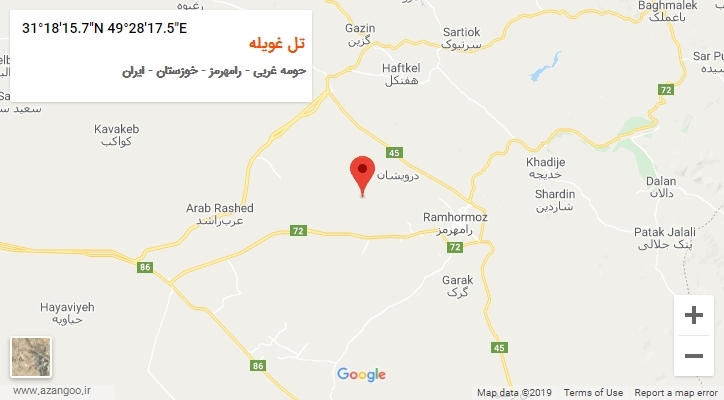 روستای تل غویله بر روی نقشه