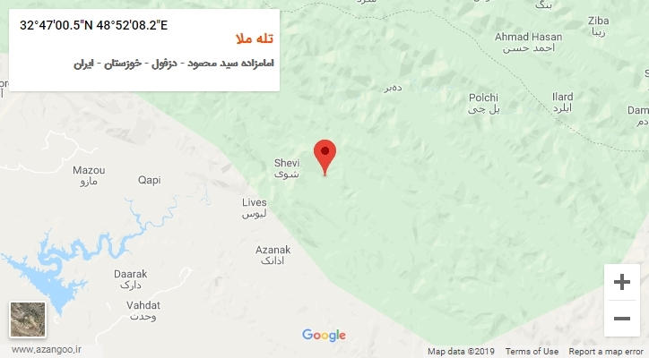 روستای تله ملا بر روی نقشه
