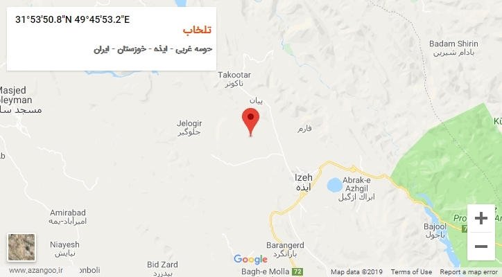 روستای تلخاب بر روی نقشه