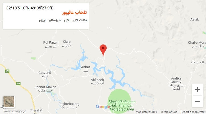 روستای تلخاب عالیپور بر روی نقشه