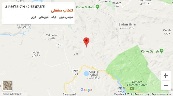 روستای تلخاب مشقلی بر روی نقشه