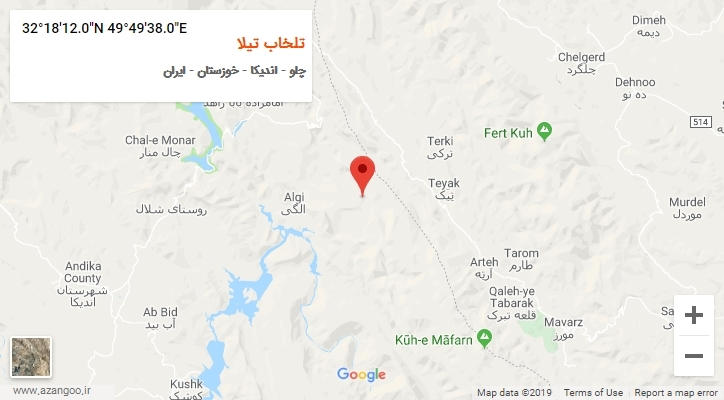 روستای تلخاب تیلا بر روی نقشه
