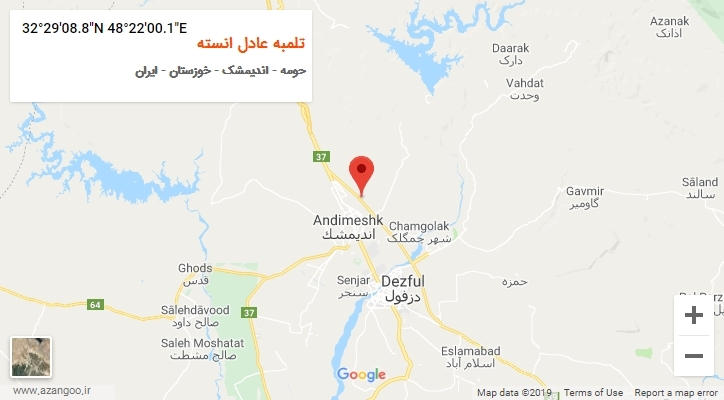 روستای تلمبه عادل انسته بر روی نقشه